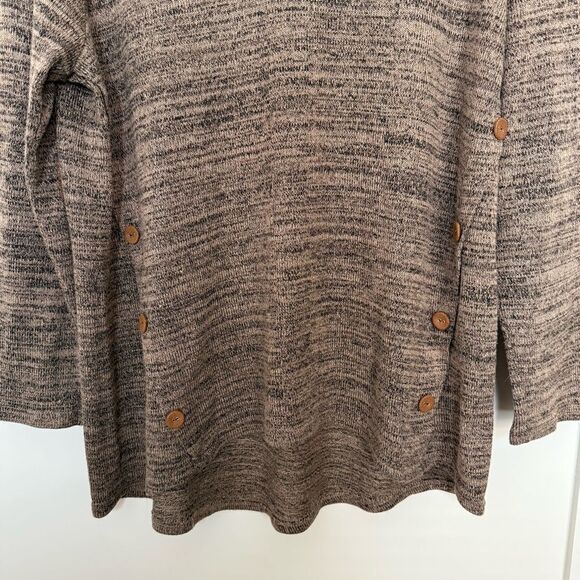 Perch By Blu Pepper Sweater Top Womens 2XL Brown Knit Elbow Patches Pullover - Picture 3 of 14